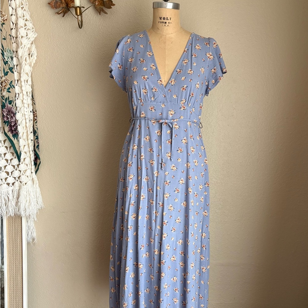 Floral Blue Midi/Maxi Dress - S
